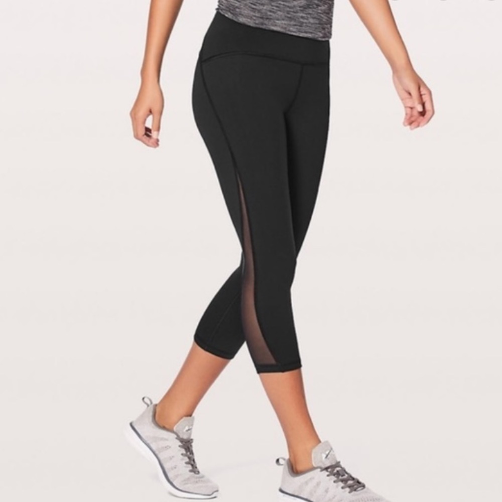 Lululemon cropped side mesh leggings